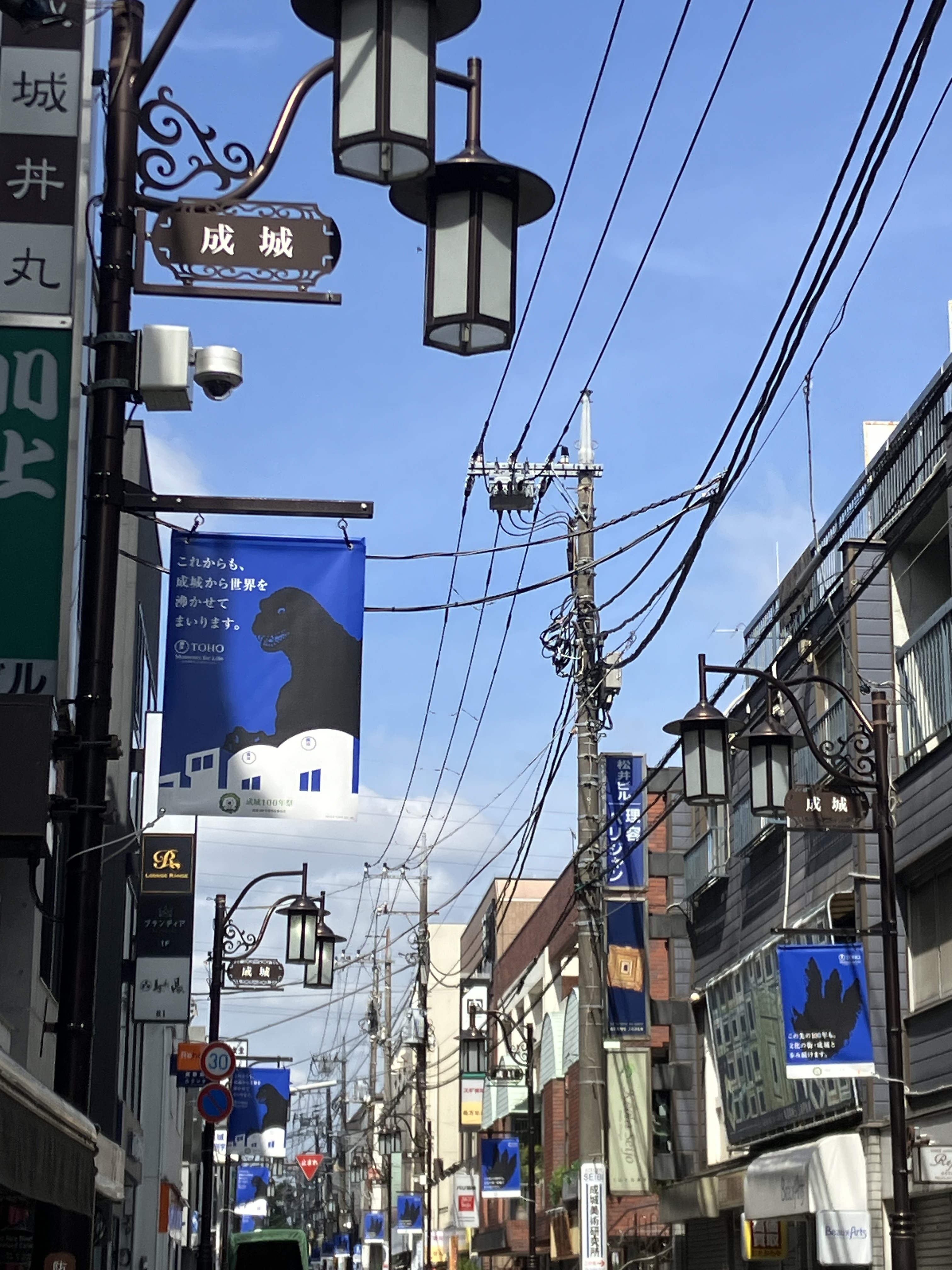 街に掲出されている東宝デザインフラッグ